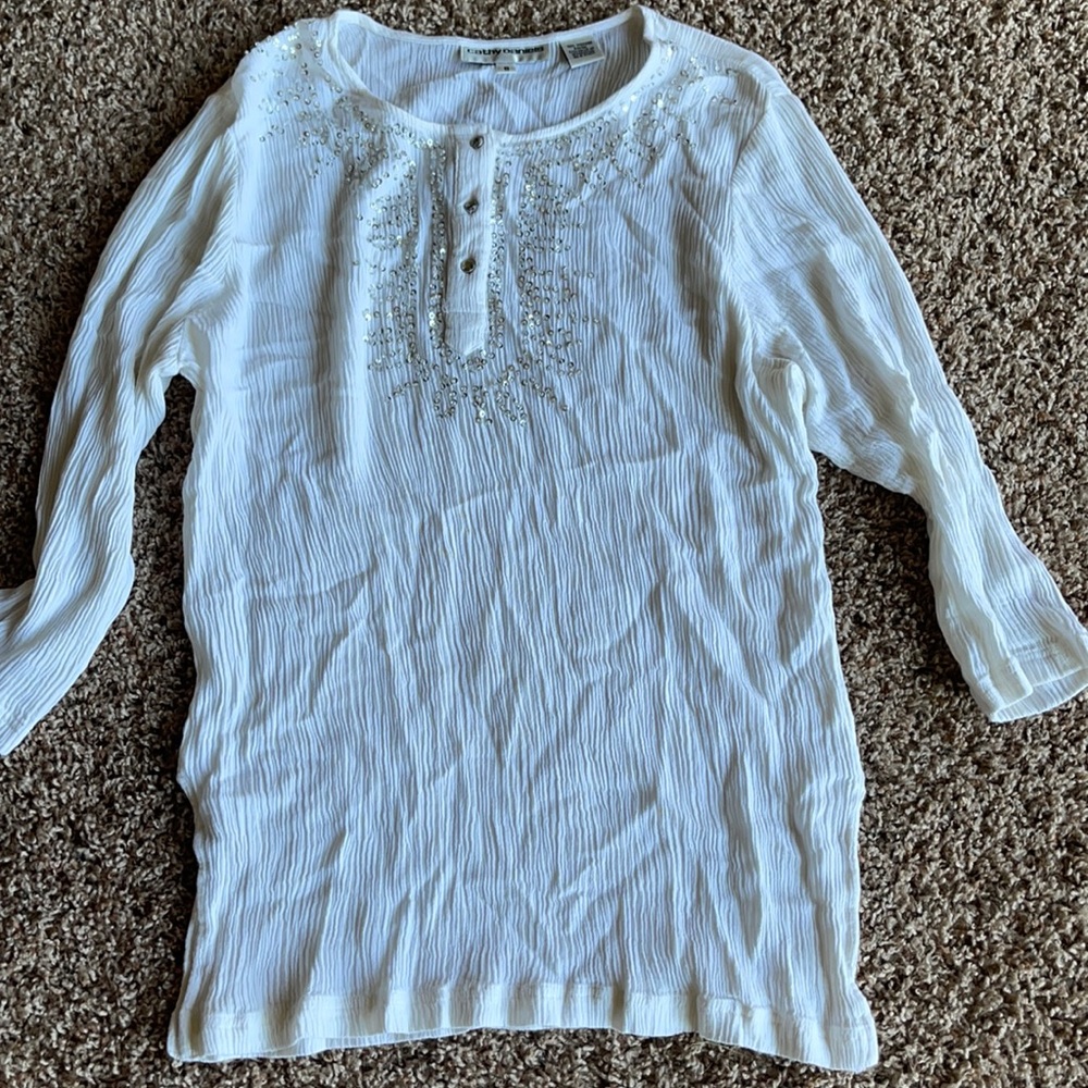 White Beaded Blouse